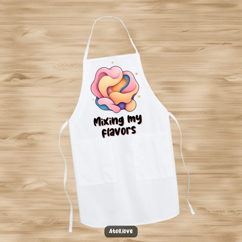 Funny Apron showcasing the contrast between fluid organic shapes and sharp geometric elements, for the stylish chef.