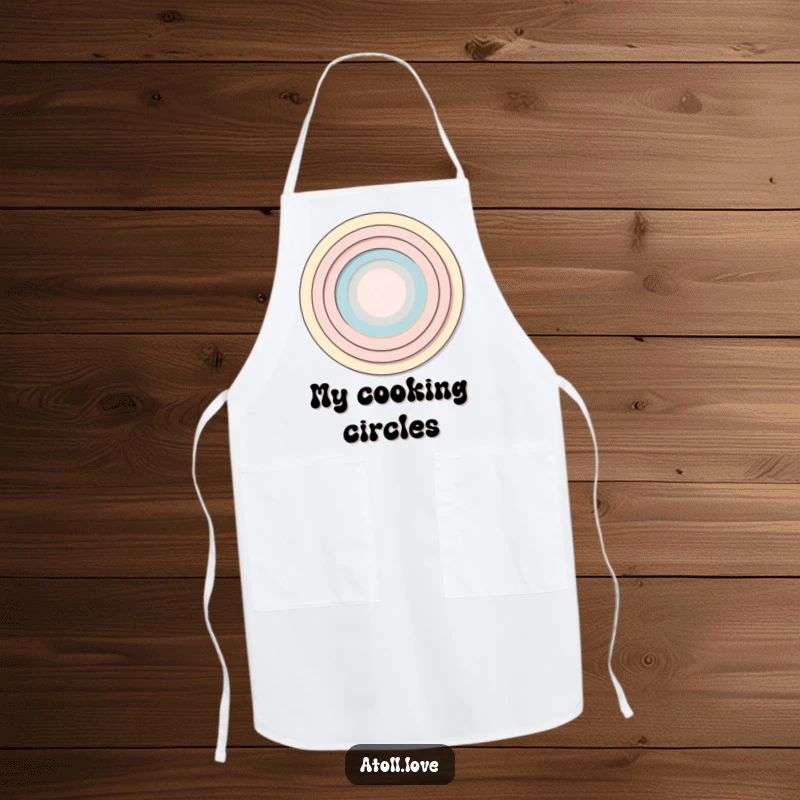 Funny Apron featuring minimalist concentric rings, perfect for the kitchen, adding a stylish and funny touch, an excellent funny gift.