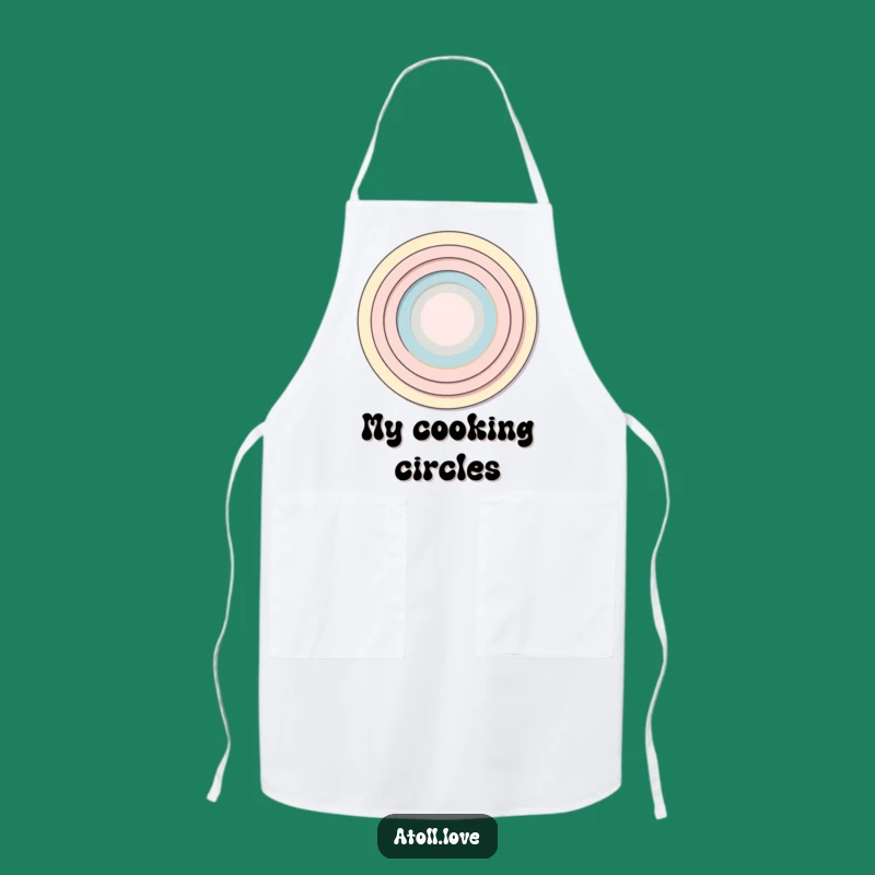 Funny Concentric Rings Apron: Minimalist Kitchen Style, Clever Funny Gift for Cooks