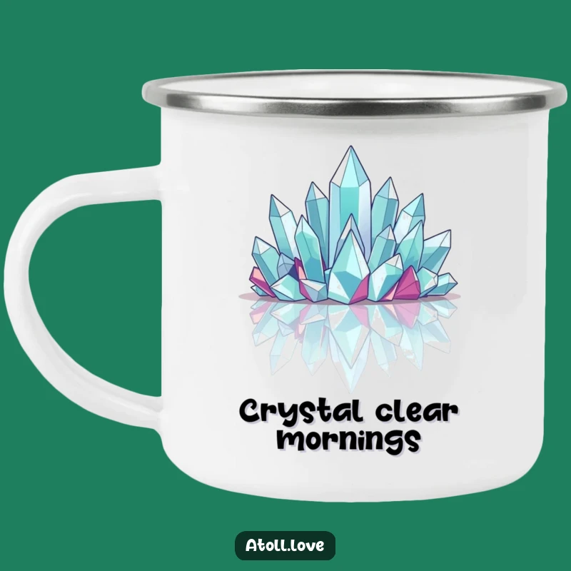 Funny Crystalline Structure Camping Mug - Rugged Geometric Drinkware & Outdoor Gift