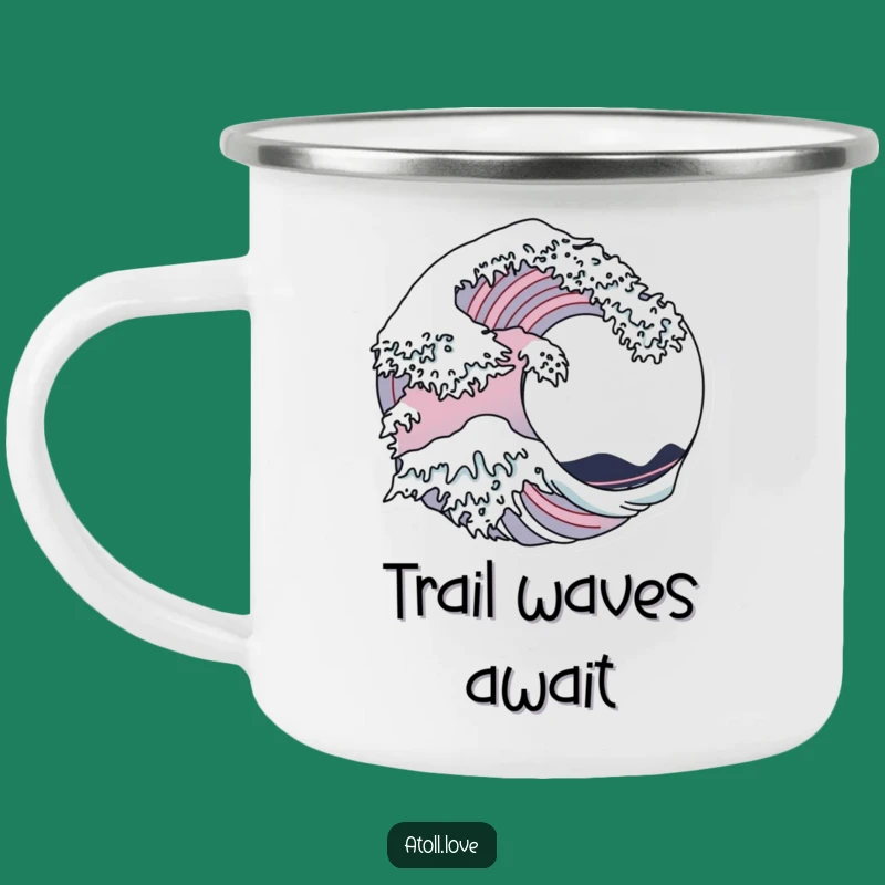 Funny Wave Architecture Camping Mug - Outdoor Drinkware with Artistic Flair