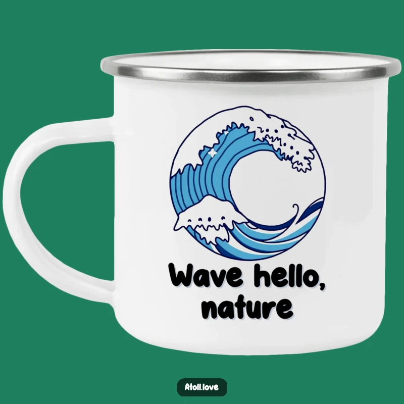 Funny Wave Camping Mug - Bold Art Cup Gift for Adventurous Sips