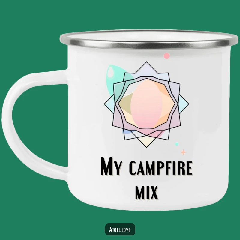 Funny Abstract Camping Mug, Organic Meets Geometric, Durable Art Gift