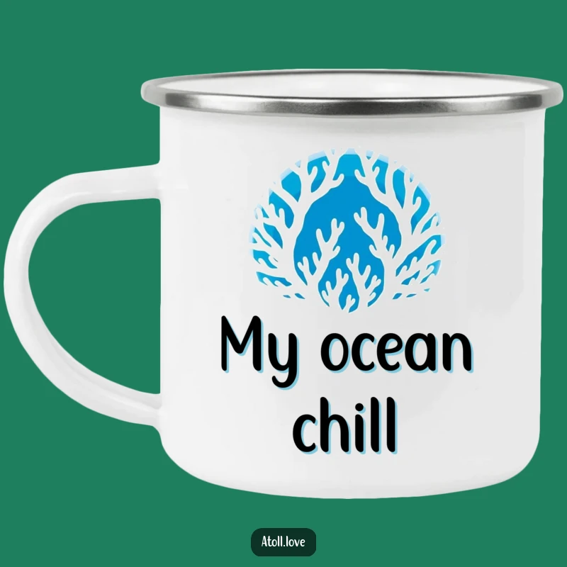 Funny Coral Camping Mug: Durable Ocean Design, Adventurous Funny Gift