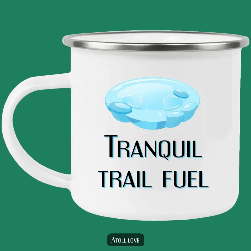 Funny Lagoon Camping Mug - Blue Gradient Art Cup Gift for Outdoors