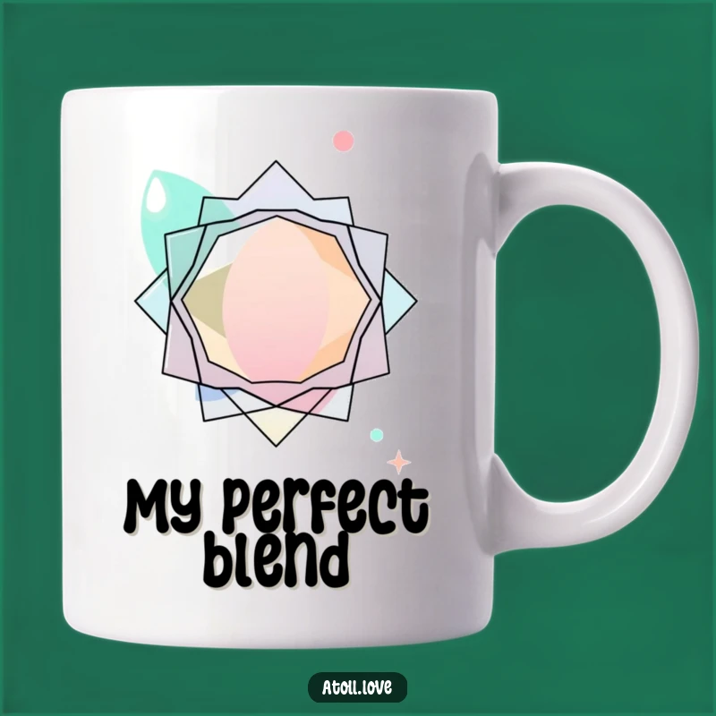 Funny Abstract Organic Geometric Mug, Modern Art Fusion, Unique Design Gift