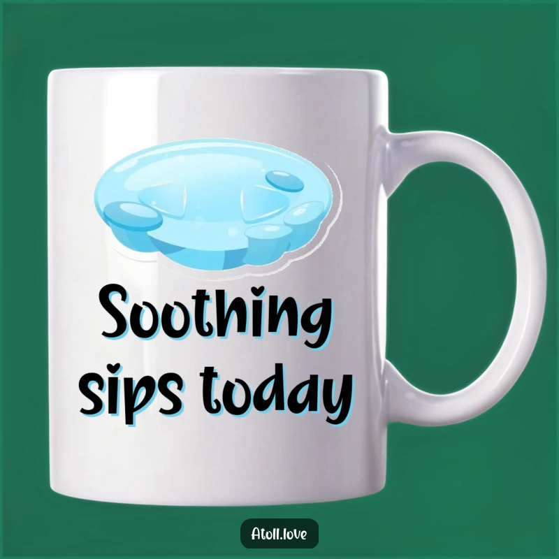 Funny Lagoon Mug - Minimalist Blue Gradient Art Gift for Serene Mornings