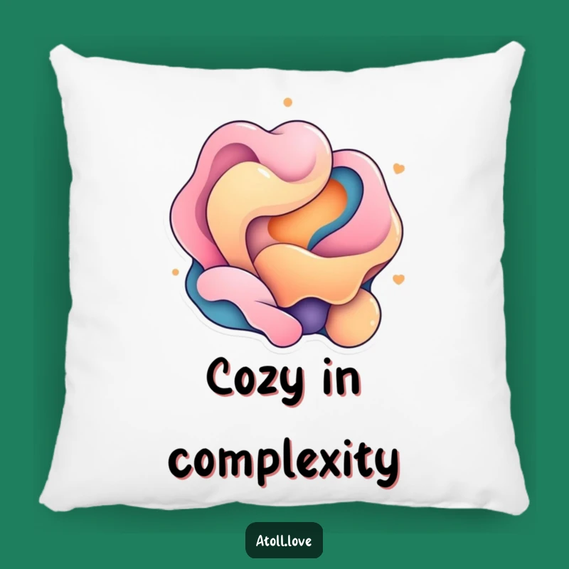 Funny Organic Geometric Pillow - Cozy Abstract Accent with Striking Contrast