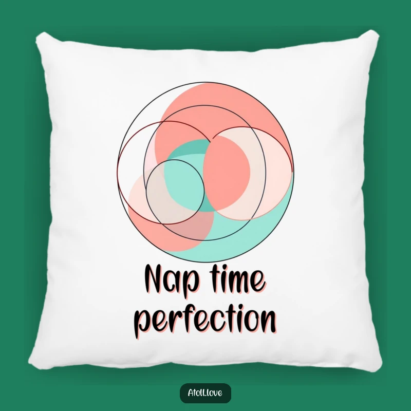 Funny Abstract Geometric Pillow, Coral Teal Art, Cozy Modern Accent Pillow Gift
