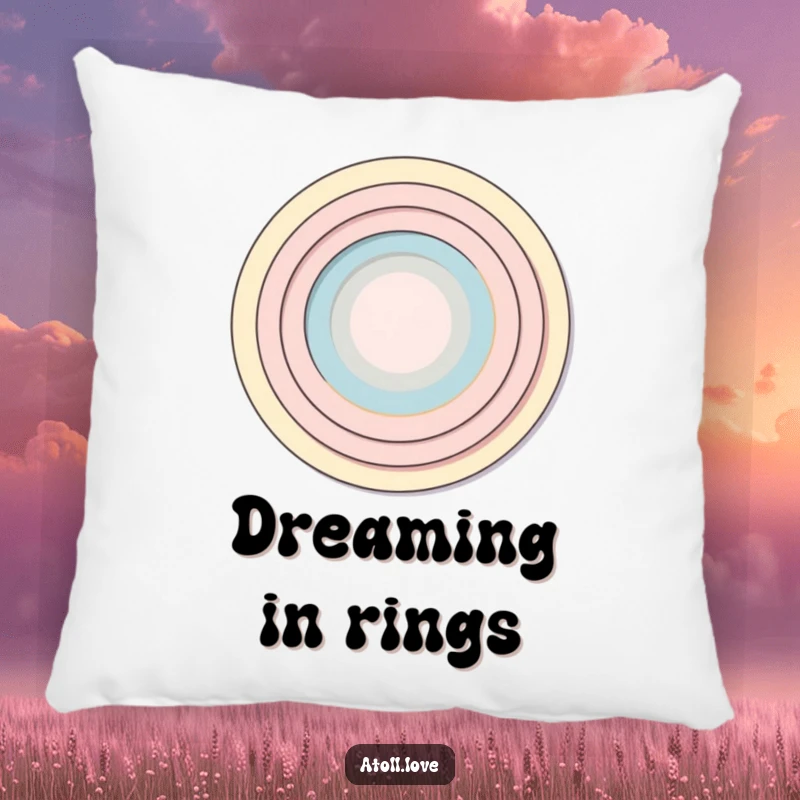 Funny Pillow with a minimalist concentric rings design, offering comfort and a touch of expanding art, a perfect funny gift.
