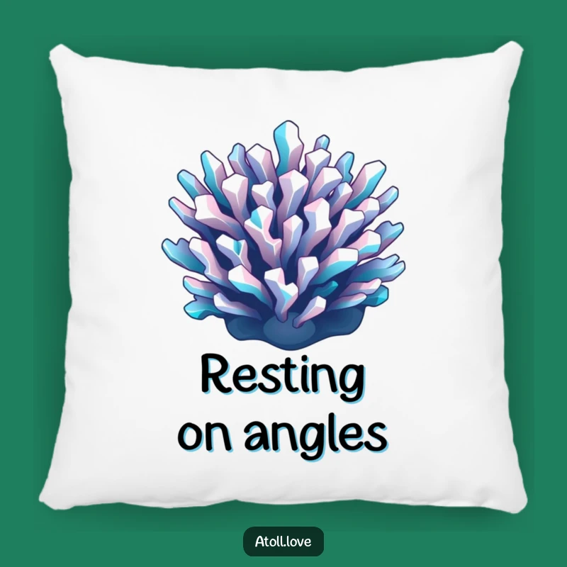 Funny Geometric Reef Pillow - Cozy Cyan & White Art Accent Gift