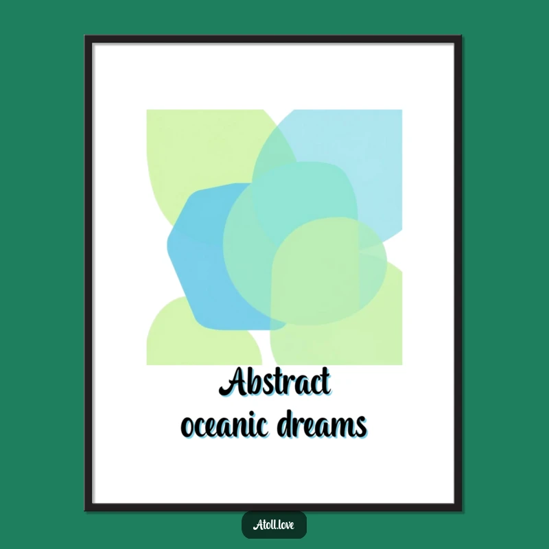 Funny Geometric Ocean Digital Art: Vibrant Abstract Print
