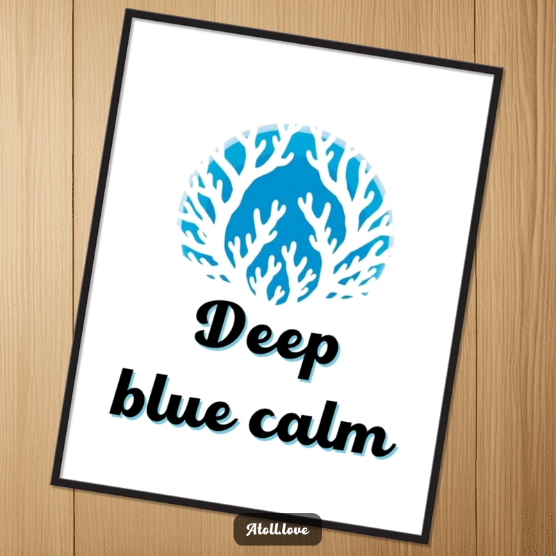 Funny Digital Art Print of a white coral silhouette on a deep blue void, perfect for instant download, a versatile funny gift.