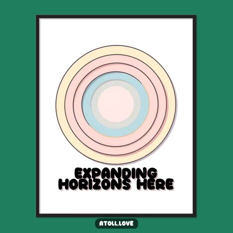 Funny Concentric Rings Digital Art: Printable Minimalist Decor, Instant Funny Gift