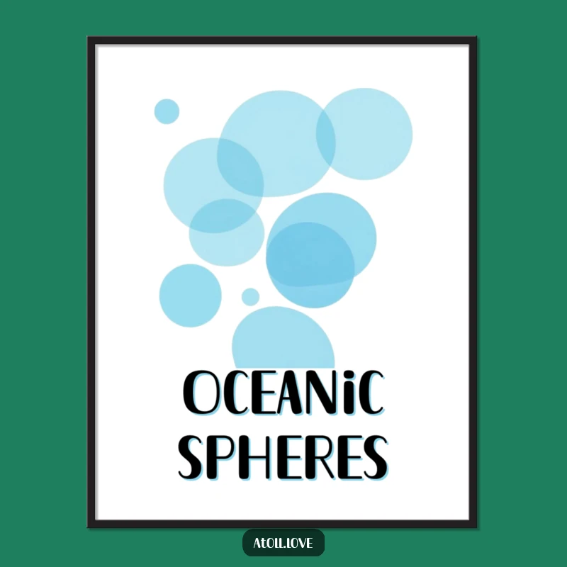 Funny Ocean Circles Digital Art - Translucent Blue Wall Art Gift