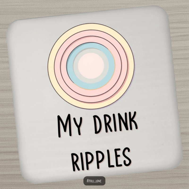 Funny Drink Coasters featuring minimalist concentric rings, protecting furniture with artistic and funny flair, a superb funny gift.