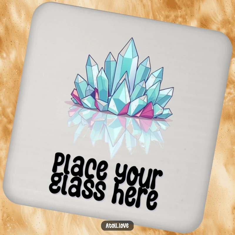 Funny Coaster featuring sharp, angular crystalline structures on a reflective base, protecting surfaces with style.