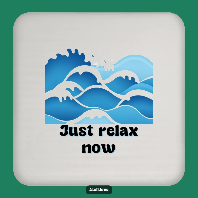 Funny Minimalist Wave Coaster Set, Blue Gradient, Protect Surfaces with Calm Gift