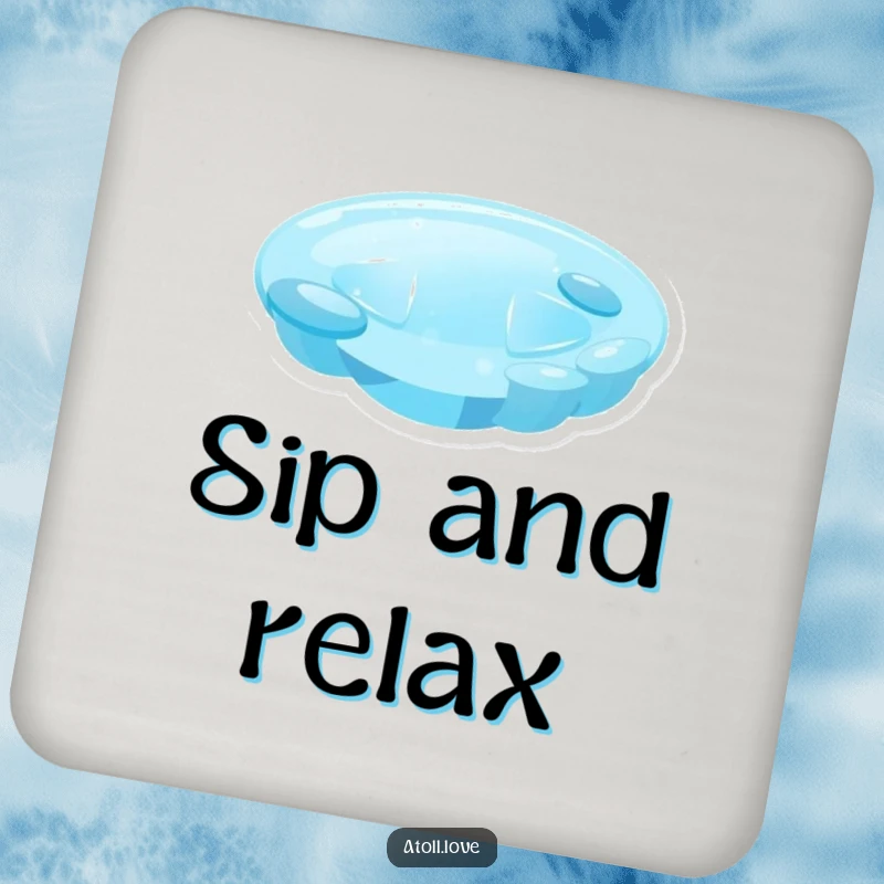 Funny minimalist lagoon drink coasters with soft blue gradients and translucent shapes, adding artistic calm to your table.