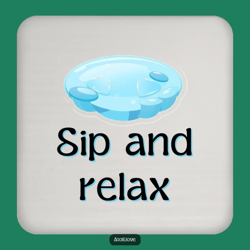 Funny Lagoon Coasters - Minimalist Blue Art Drink Gifts for Tables