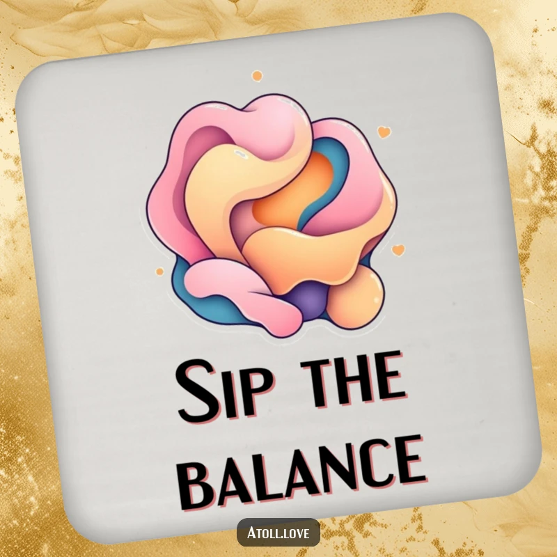 Funny Coasters featuring fluid organic shapes and rigid geometric elements in contrast, protecting surfaces stylishly.