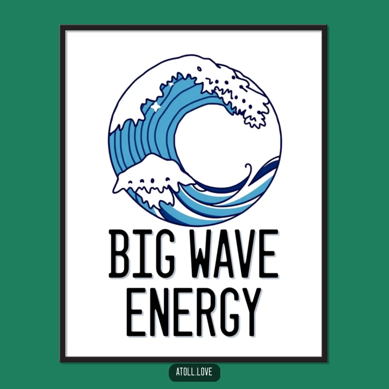 Funny Wave Poster - Bold Line Art Print Gift for Energetic Decor