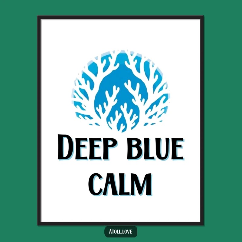 Funny Coral Poster: Ocean Art Print, Elegant Funny Gift for Coastal Decor