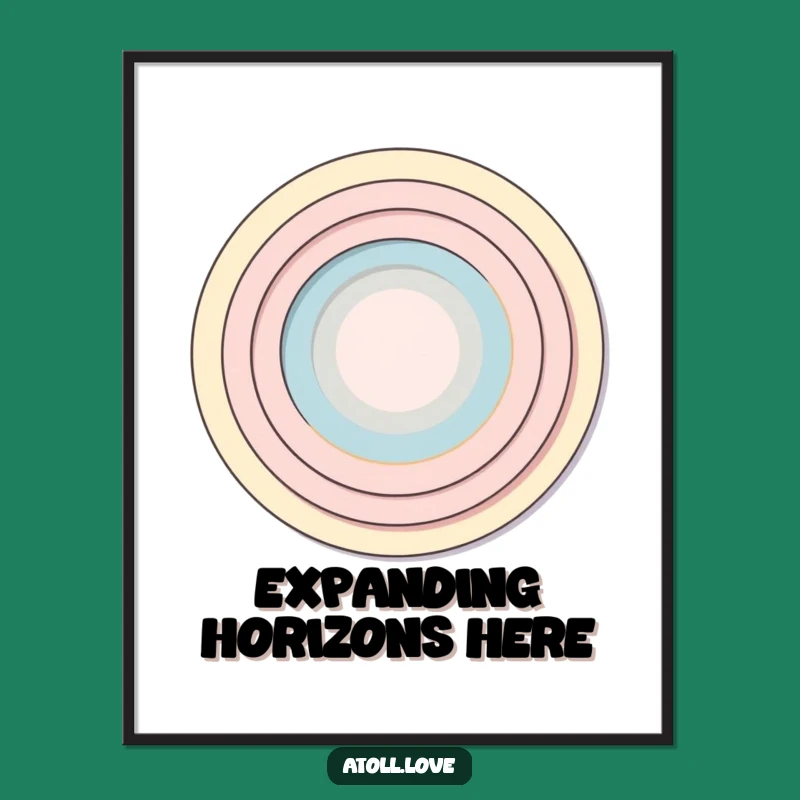 Funny Concentric Rings Poster: Elegant Minimalist Art Print, Chic Funny Gift Decor