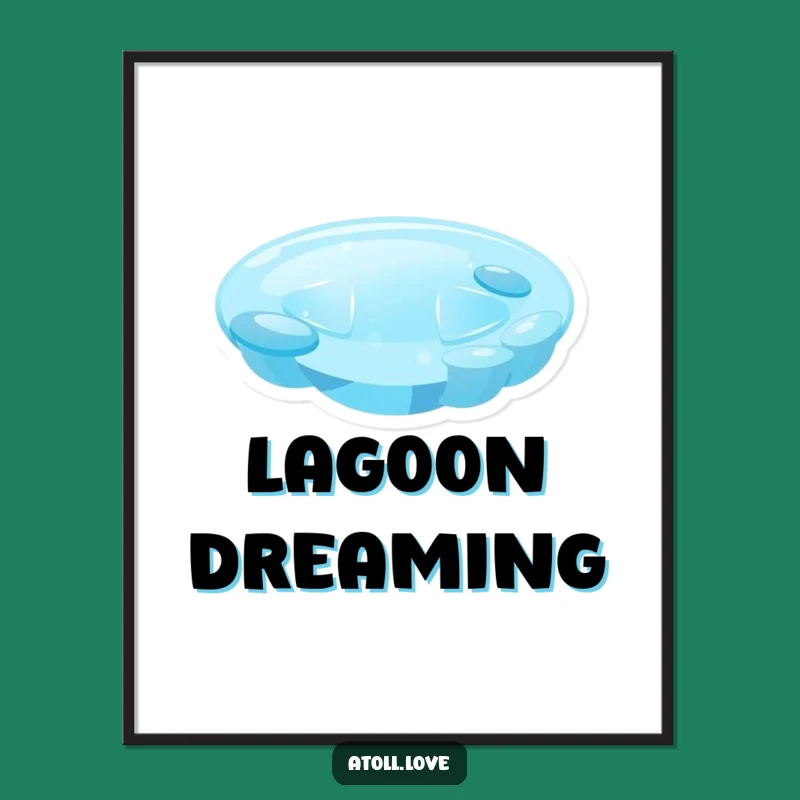 Funny Lagoon Poster - Minimalist Blue Gradient Art Print Gift for Walls