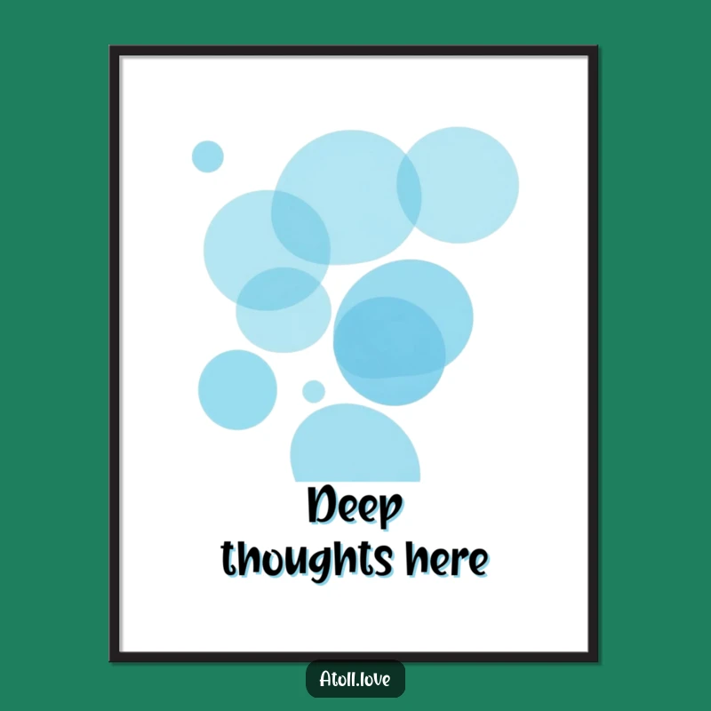 Funny Ocean Circles Poster - Translucent Blue Art Print Gift for Walls