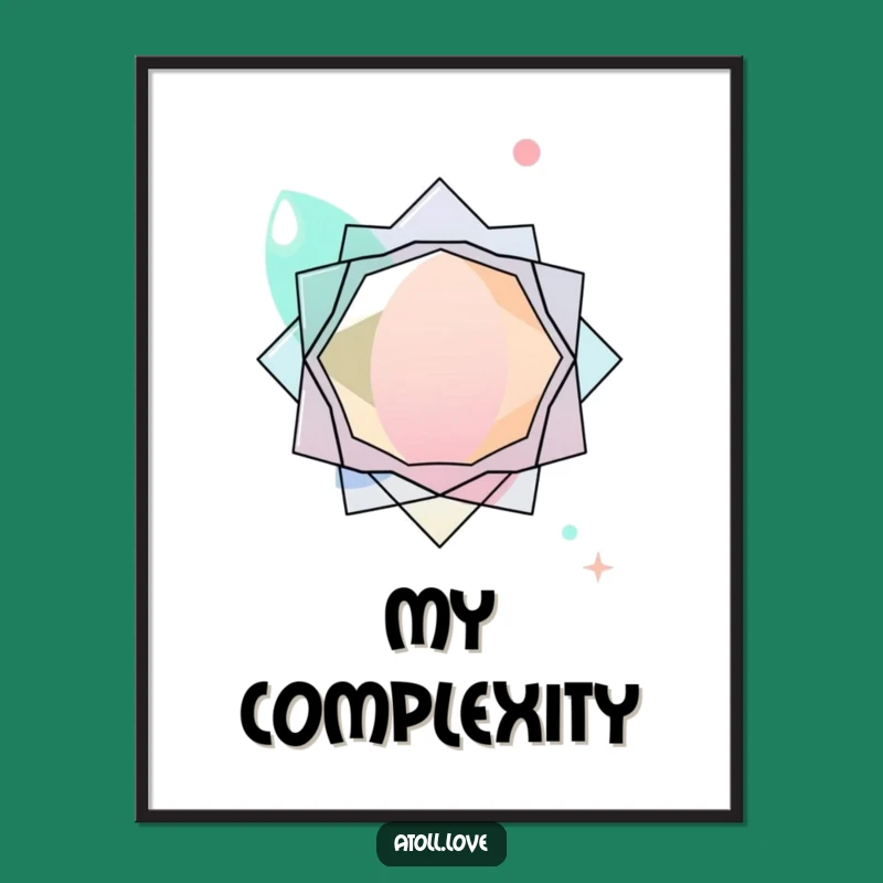 Funny Abstract Art Poster, Organic Shapes & Geometry, Modern Wall Decor Gift