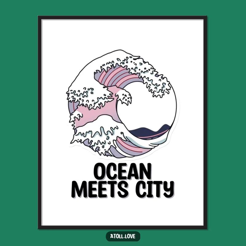 Funny Wave Architecture Poster - Striking Wall Art for Modern Spaces