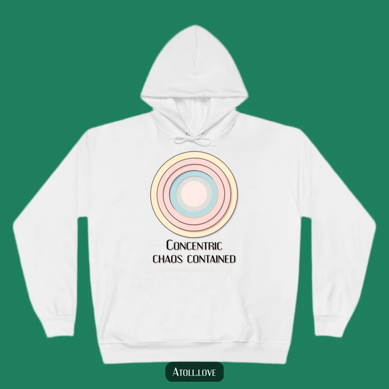 Funny Concentric Rings Hoodie: Cozy Minimalist Design, Amazing Funny Gift for Relaxed Vibes