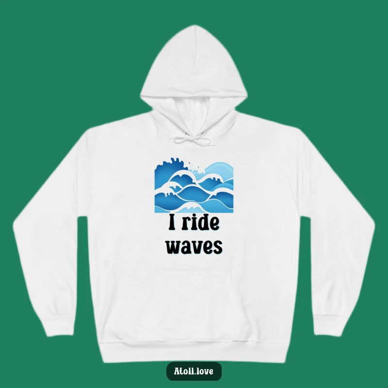 Funny Minimalist Wave Hoodie, Deep Blue Gradient, Cozy Ocean Comfort Gift