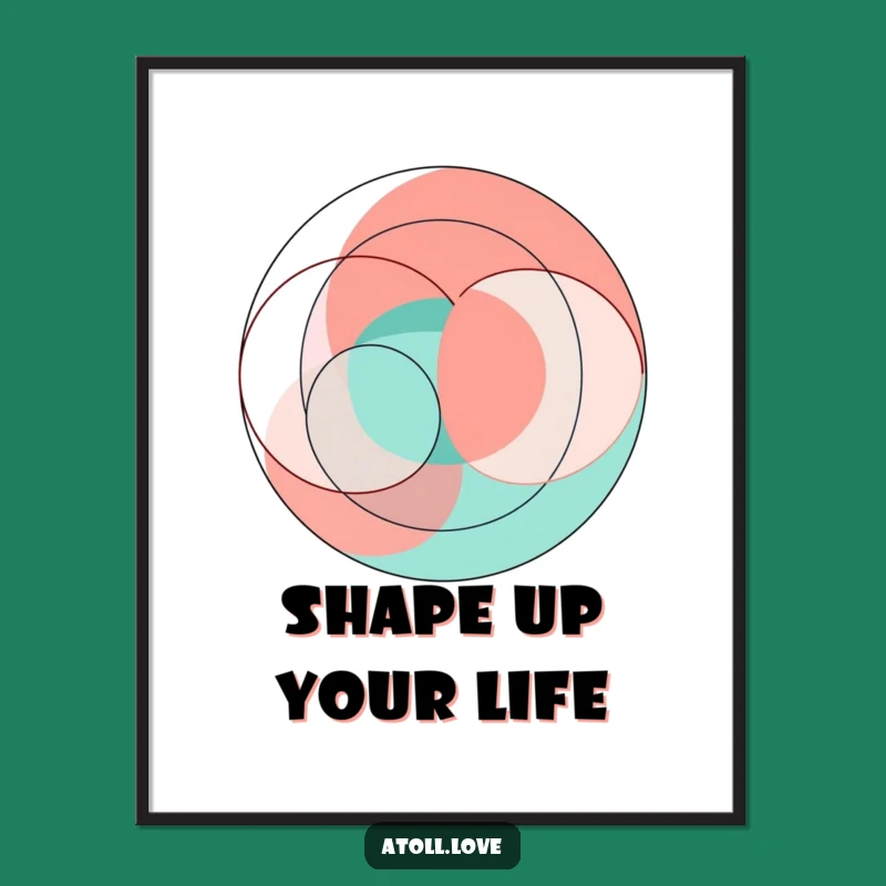 Free Printable Abstract Geometric Wall Art: Vibrant Coral & Teal Modern Downloadable Art