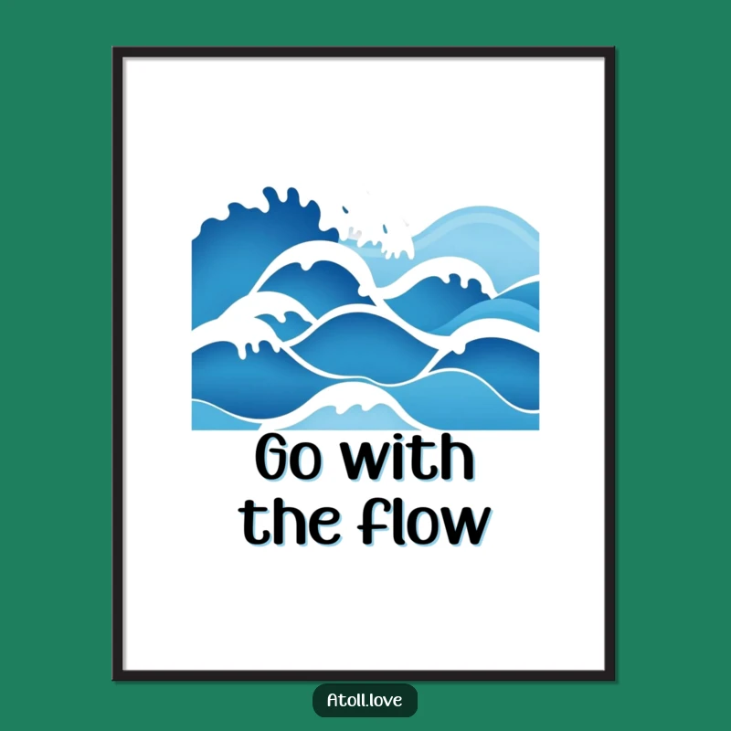 Free Printable Minimalist Wave Wall Art: Blue Gradient Ocean Downloadable Art