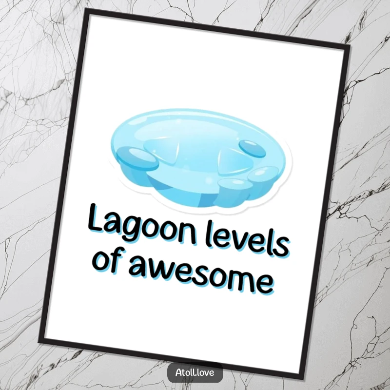 Funny Free Printable Wall Art: a minimalist lagoon with soothing blue gradients and translucent shapes, evoking calm ocean depths.