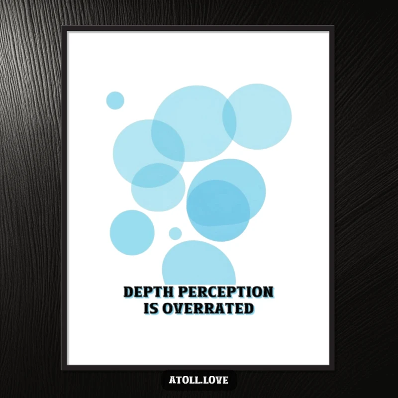 Funny Free Printable Wall Art featuring overlapping translucent circles in oceanic blues, suggesting depth, light, and underwater wonder.