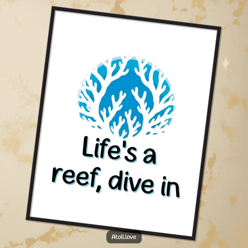 Funny Free Printable Wall Art with a stark white silhouette of circular coral against a deep blue void, offering calming yet quirky decor.