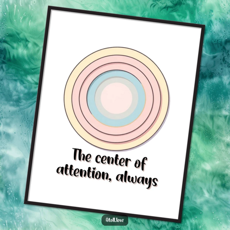 Funny Free Printable Wall Art showcasing minimalist concentric rings expanding outwards, offering a playful and modern abstract art piece.