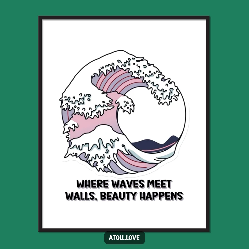 Free Printable Wall Art: Wave & Architecture Fusion, Modern Decor!
