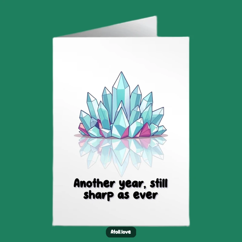 Free Printable Birthday Card: Funny Crystalline Structure, Unique AI Art Download!