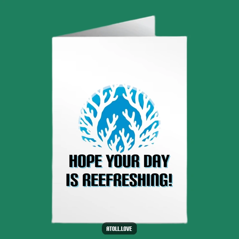 Free Printable Birthday Card: Coral Silhouette, Funny Downloadable Gift for Ocean Lovers