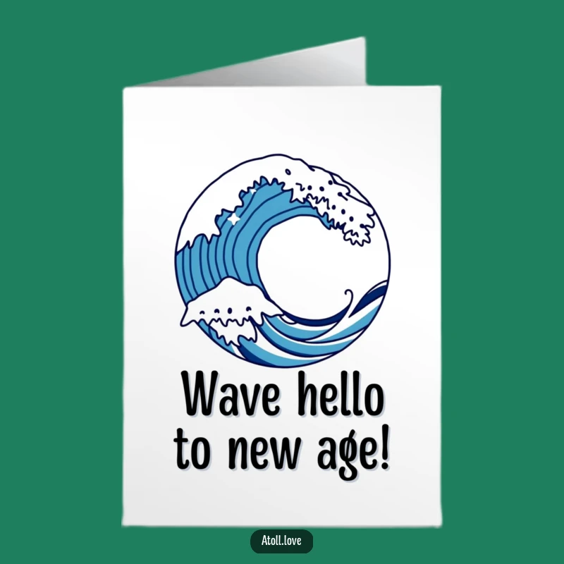 Free Printable Birthday Card: Wave Crash Excitement - Funny Art Download