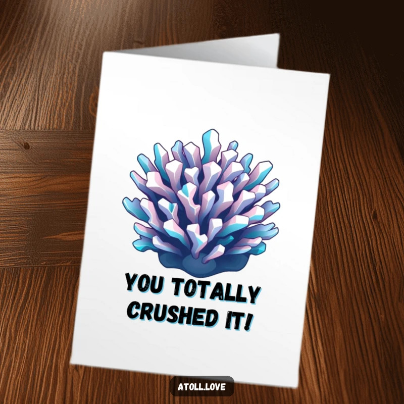 Funny Free Printable Congratulations Card showcasing a striking geometric reef, conveying exciting news with a cool, artistic flair.
