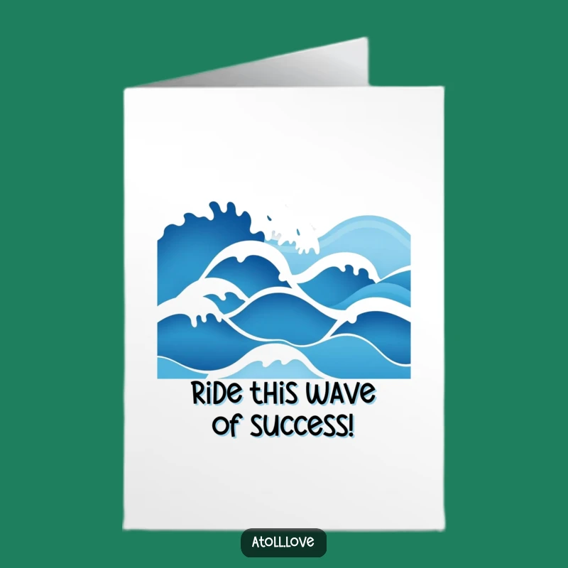 Free Printable Minimalist Wave Congrats Card: Blue Gradient Success Downloadable