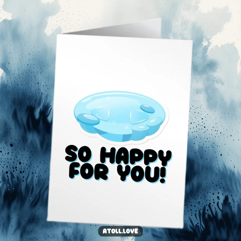 Funny Free Printable Congratulations Card featuring a minimalist lagoon with blue gradients, celebrating success with understated beauty.