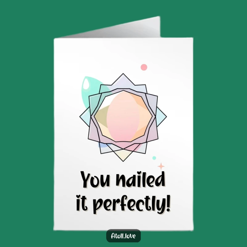 Free Printable Abstract Congrats Card: Organic Geometric Blend Downloadable