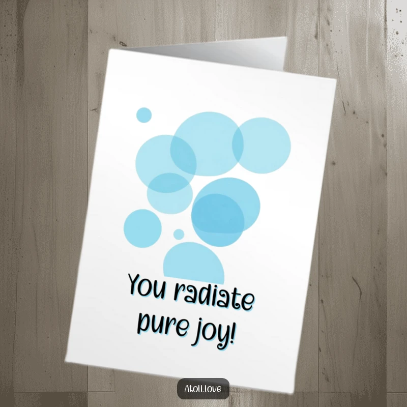 Funny Free Printable Congratulations Card featuring translucent oceanic blue circles, symbolizing depth and success in a beautiful way.