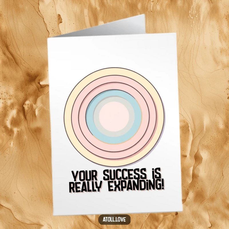 Funny Free Printable Congratulations Card with minimalist concentric rings expanding outwards, perfect for celebrating any achievement or milestone.